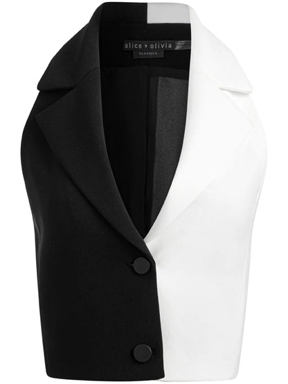 Meri Colour-Block Cropped Vest