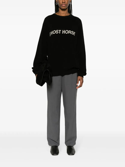 Slogan Intarsia-Knit Cashmere Jumper
