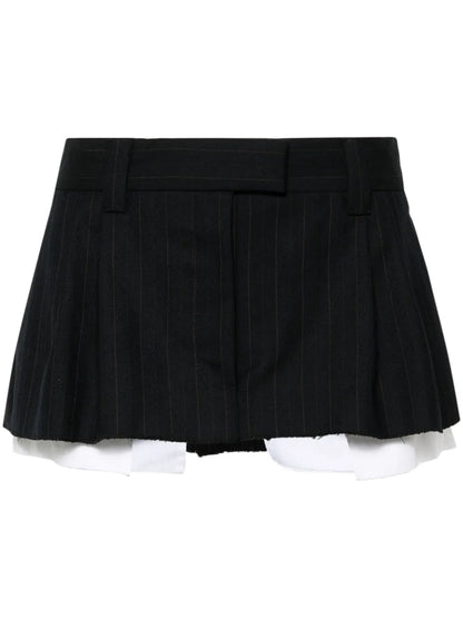 Pinstriped Pleated Miniskirt