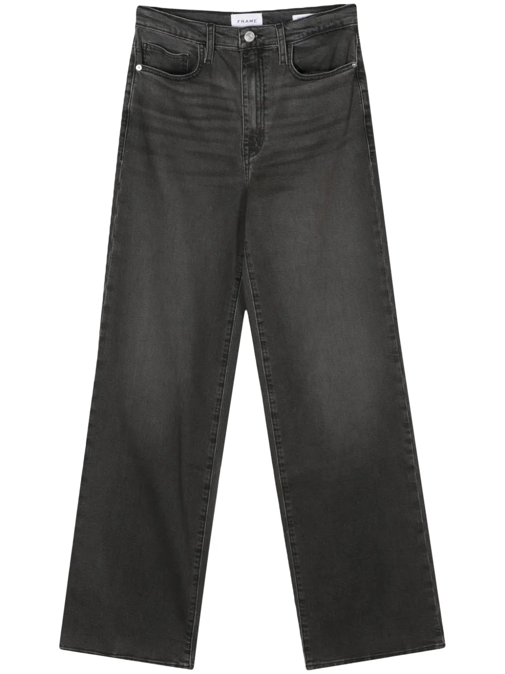 Whiskering-Effect Washed Straight-Leg Jeans