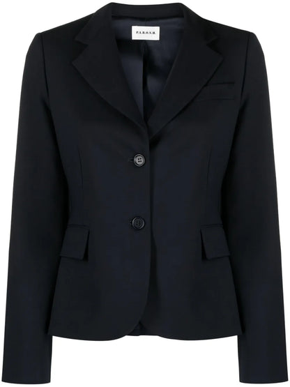Notched-Lapels Single-Breasted Blazer