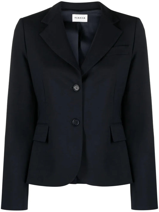 Notched-Lapels Single-Breasted Blazer