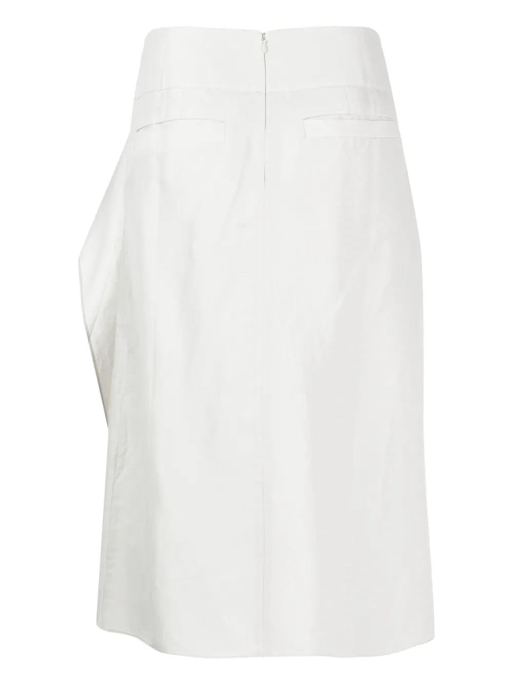 High-Waisted Draped Midi Skirt