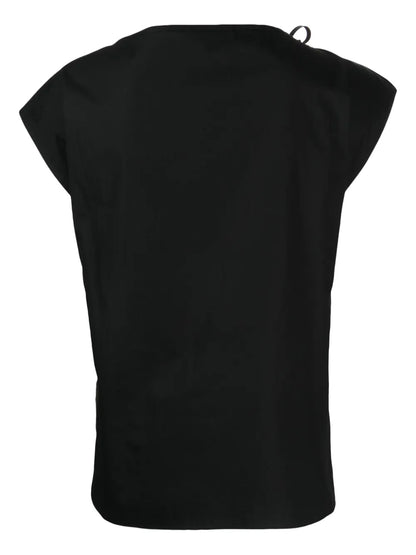 Tie-Fastening Asymmetric Cotton Top