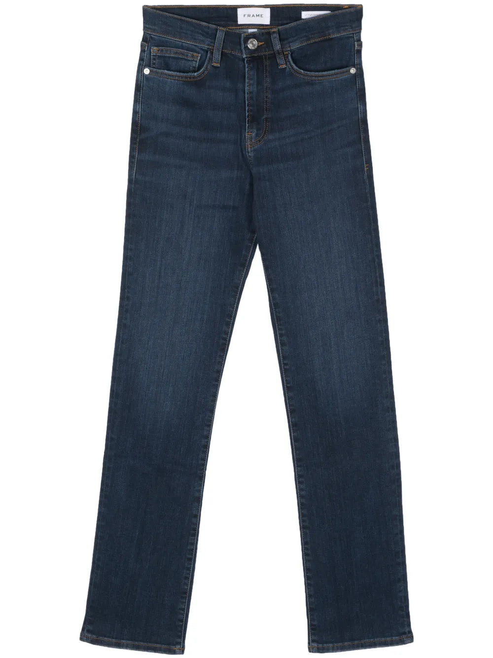 Whiskering-Effect Straight-Leg Jeans