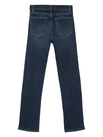 Whiskering-Effect Straight-Leg Jeans