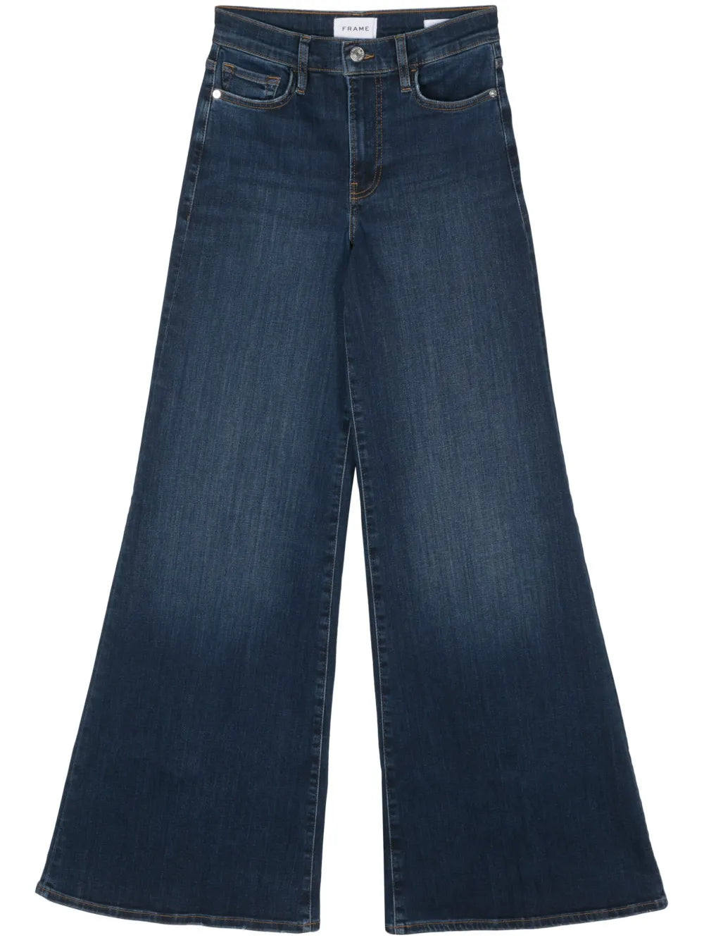 Long-Length Washed Flared Jeans