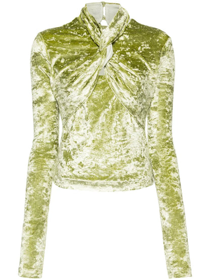Iride Twist-Detailing Velvet Top