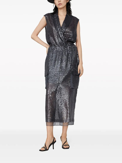 Sequinned Silk Waistcoat