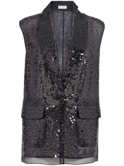 Sequinned Silk Waistcoat