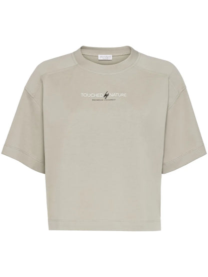 Slogan-Print Cotton T-Shirt