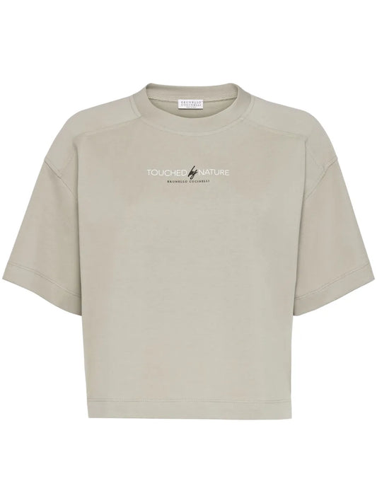 Slogan-Print Cotton T-Shirt
