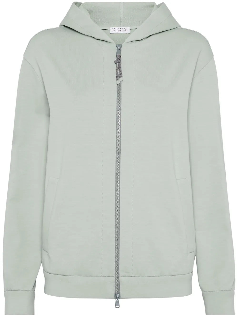 Stretch-Cotton Zip-Up Hoodie