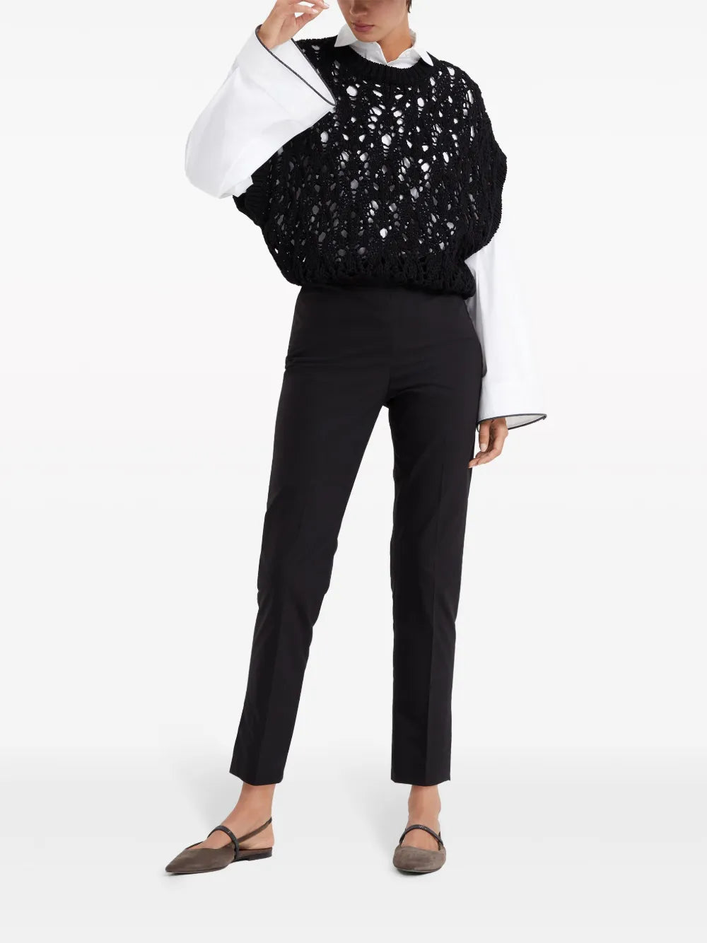 High-Waisted Cropped Trousers