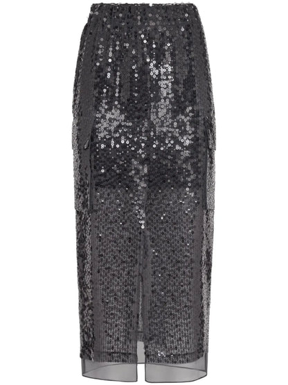 Sequinned High-Waist Skirt