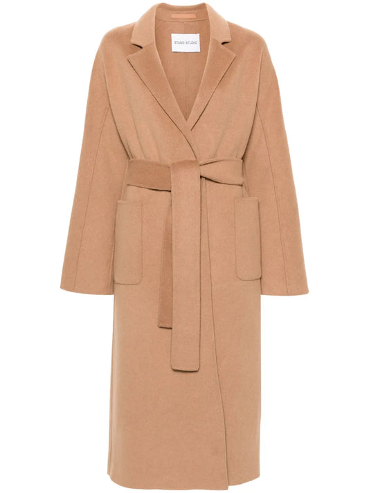 Belted Wool-Blend Coat