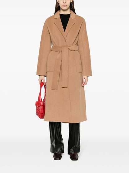 Belted Wool-Blend Coat
