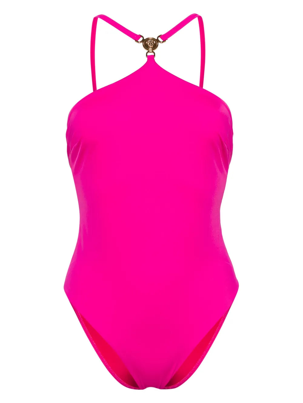 Medusa-Plaque Halterneck Swimsuit