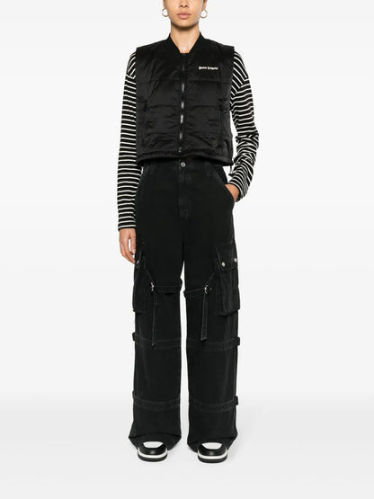 Logo-Embroidered Cropped Gilet