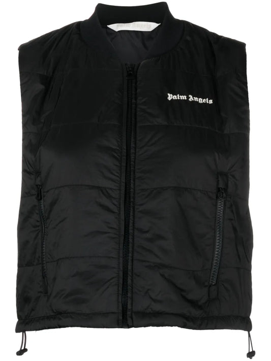 Logo-Embroidered Cropped Gilet