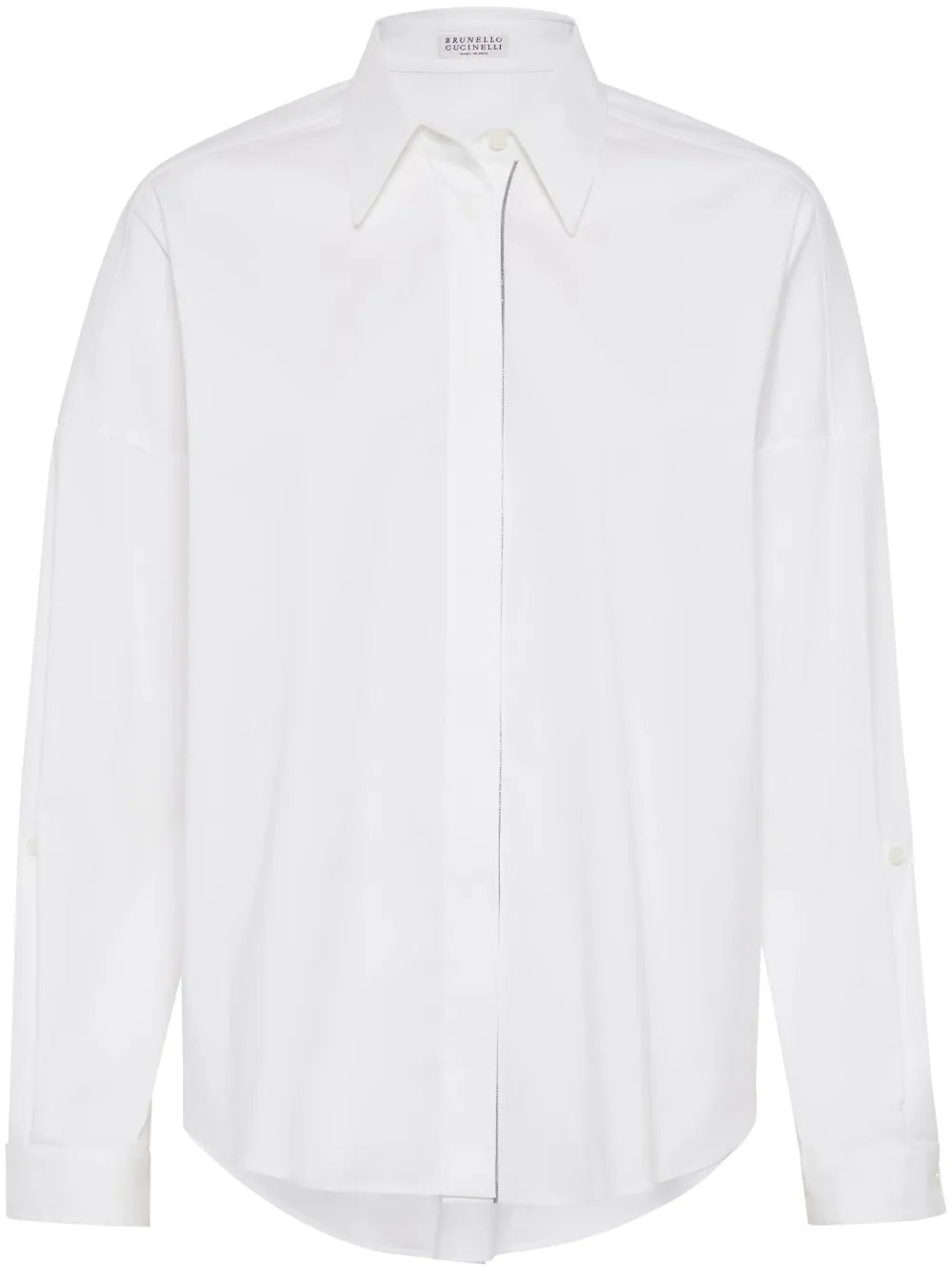 Bead-Embellished Cotton-Blend Shirt