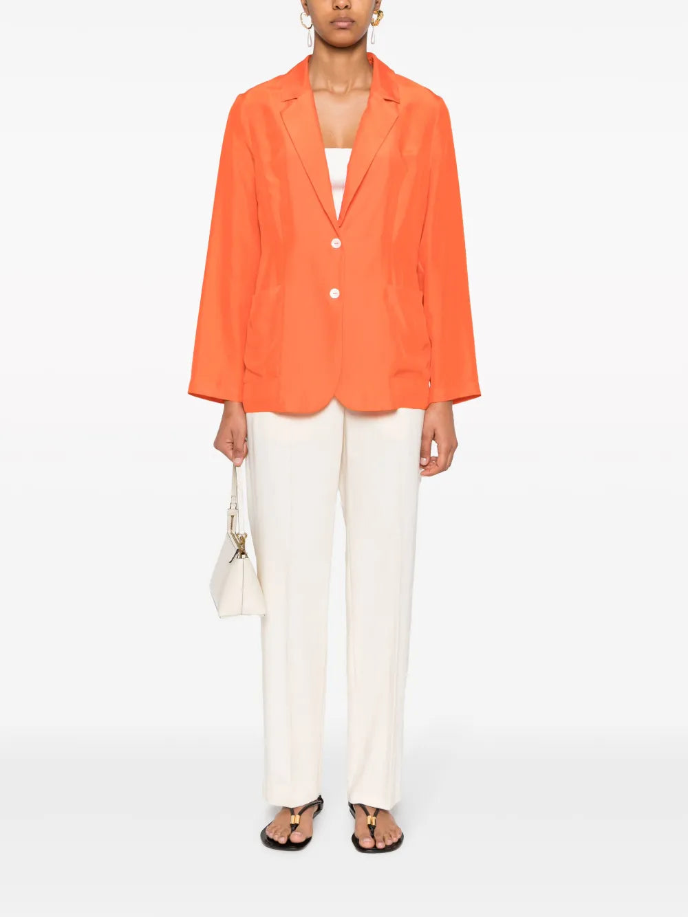 Single-Breasted Silk Blazer