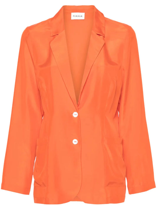 Single-Breasted Silk Blazer