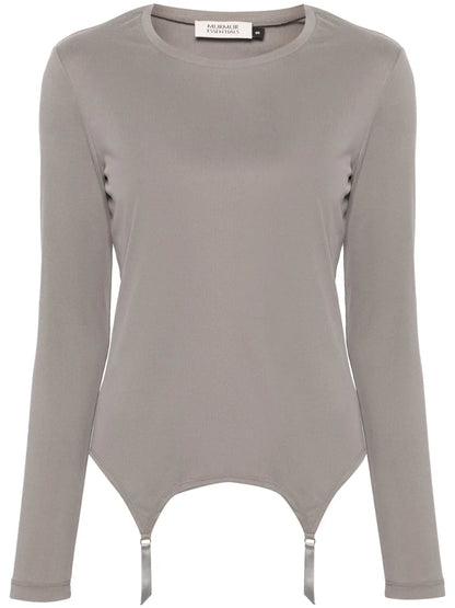Garter Long-Sleeve Ribbed Top