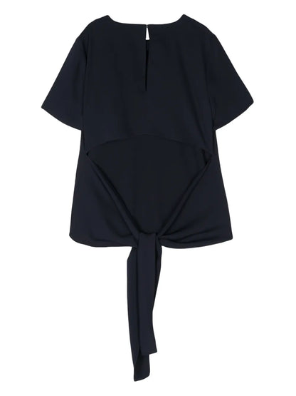 Rear Tie-Fastening Blouse