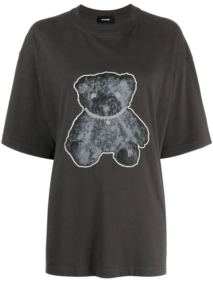 Necklace Teddy-Print Cotton T-Shirt