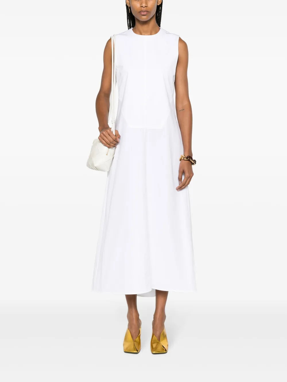 Panelled Poplin Maxi Dress