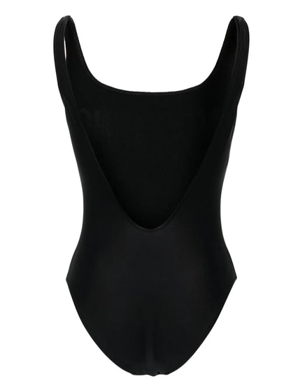 Logo-Embroidered Open-Back Swimsuit