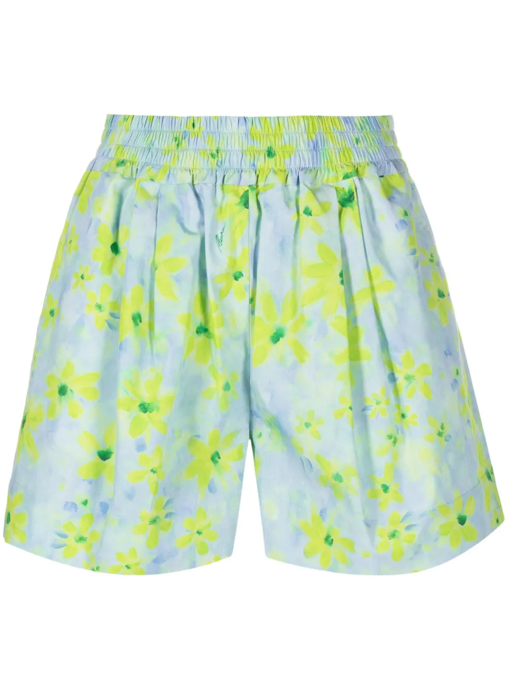 Watercolour Floral-Pattern Cotton Shorts