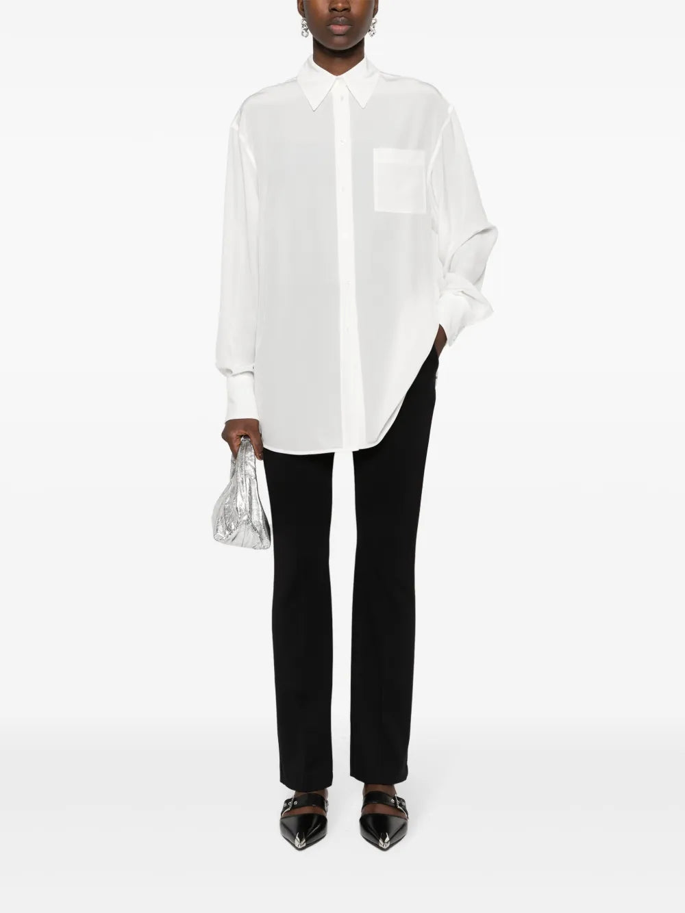 Crepe De Chine Silk Shirt