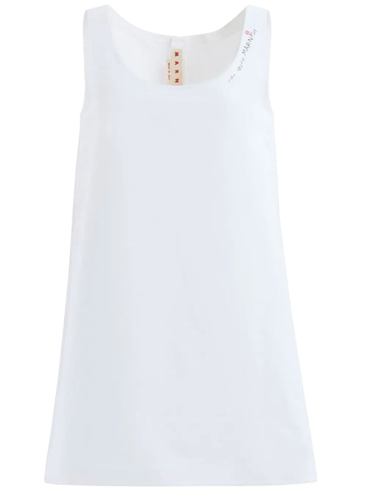 Logo-Embroidered Cotton Minidress