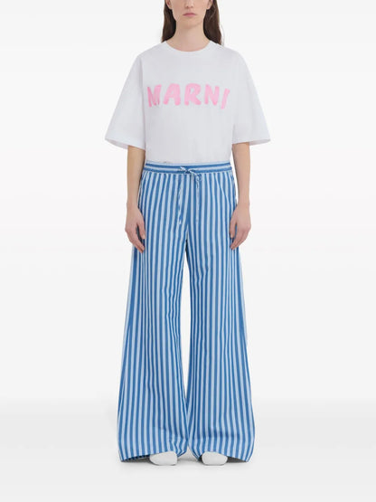 Striped Wide-Leg Trousers