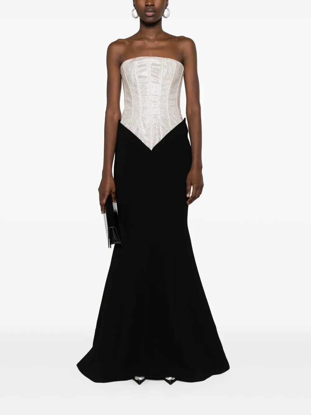 Glittered Crepe Gown