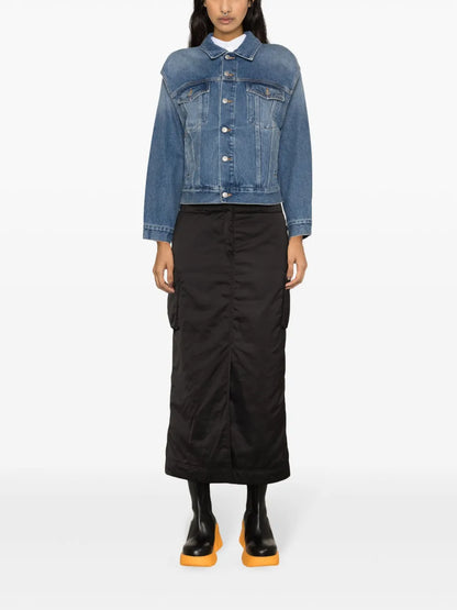 Logo-Buttons Armhole Denim Jacket