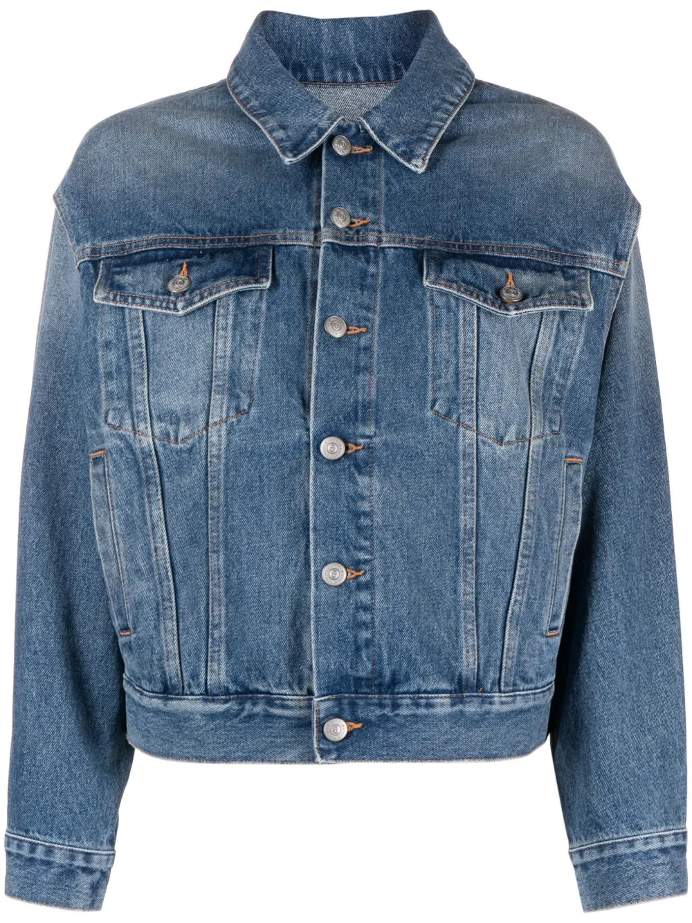 Logo-Buttons Armhole Denim Jacket