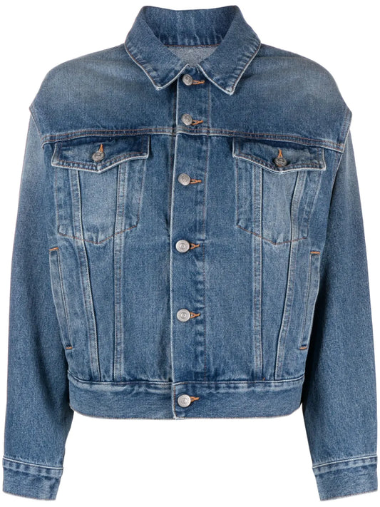 Logo-Buttons Armhole Denim Jacket