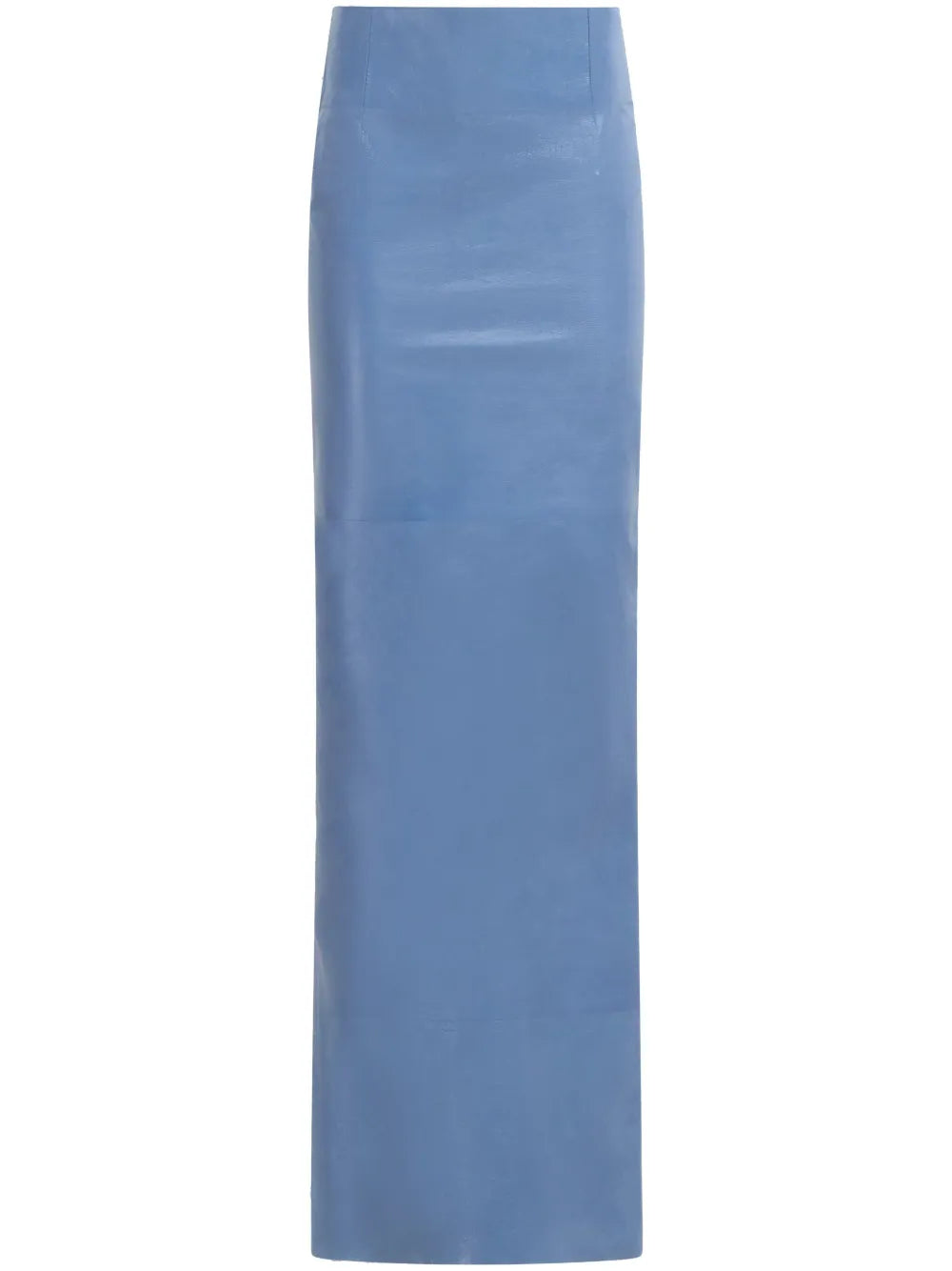 Rear-Slit Leather Maxi Skirt