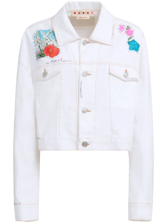Appliqué-Detail Logo-Embroidered Jacket