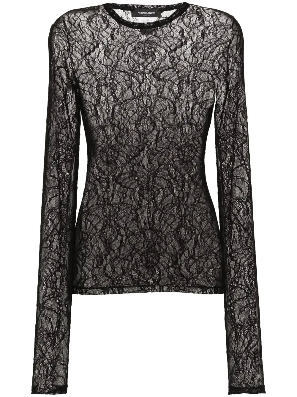 Semi-Sheer Lace Blouse