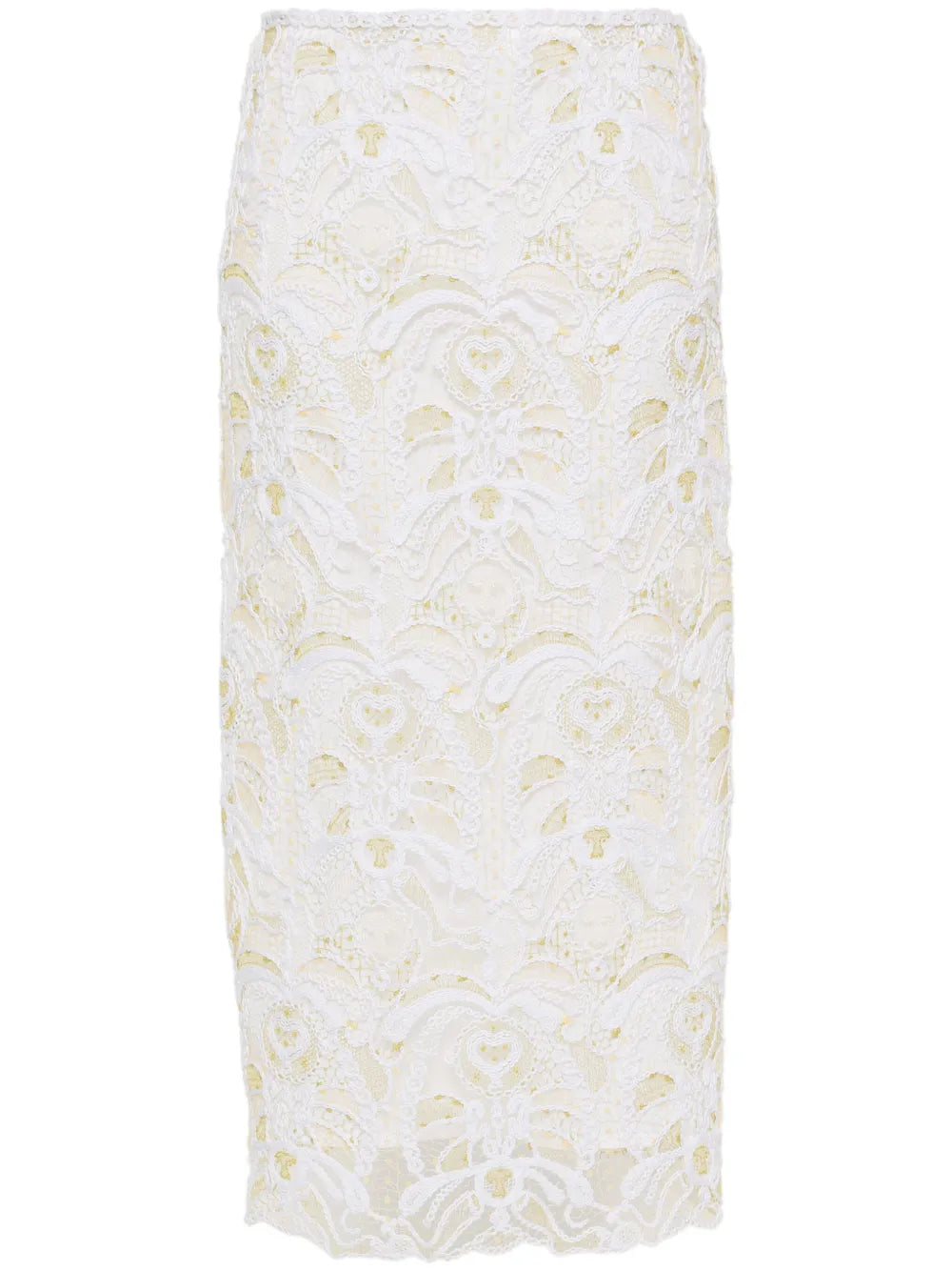 Embroidered Open-Knit Skirt