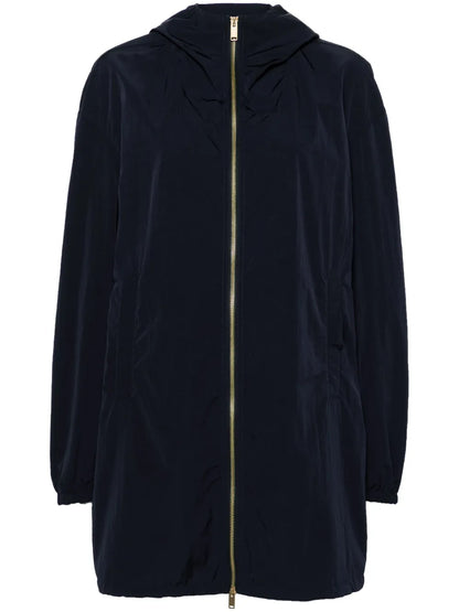 Crinkled Hooded Parka Coat