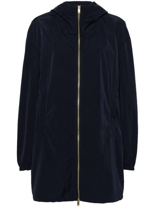 Crinkled Hooded Parka Coat