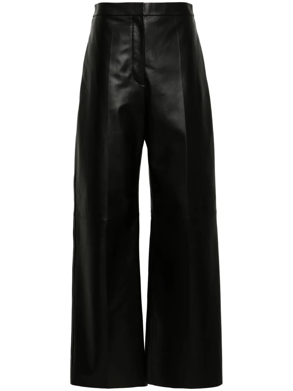 Wide-Leg Leather Trousers