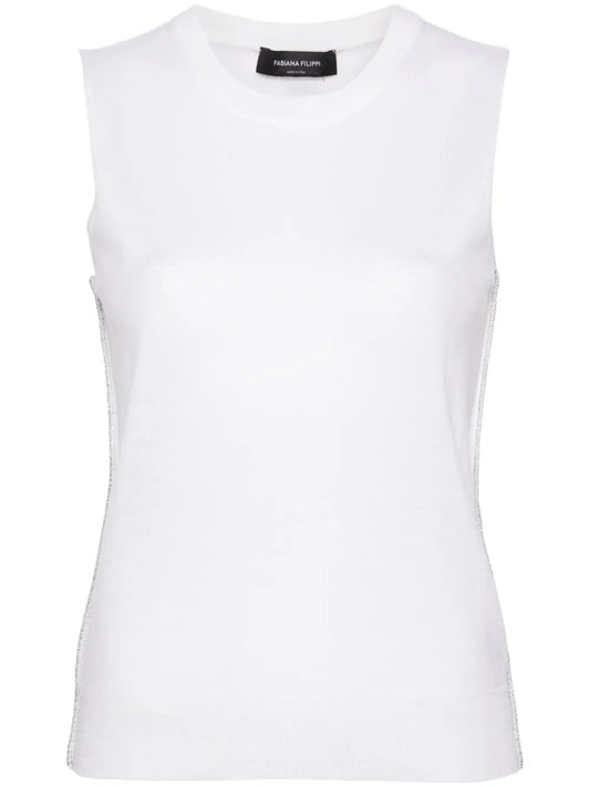 Lurex-Detail Fine-Knit Top
