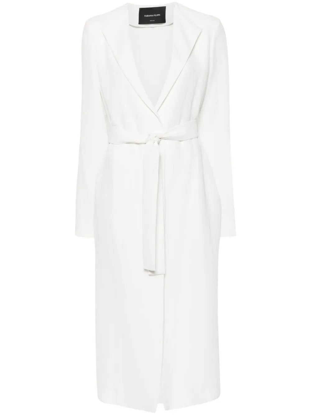 Spread-Collar Belted Coat