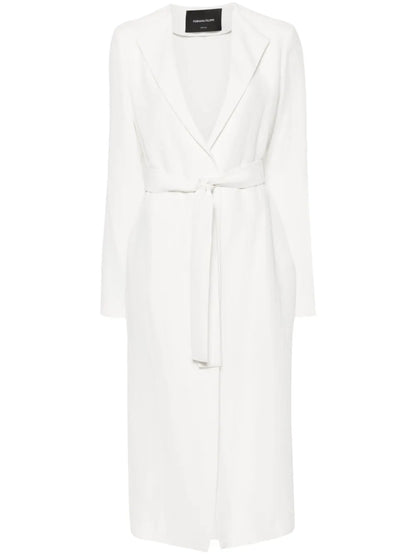 Spread-Collar Belted Coat